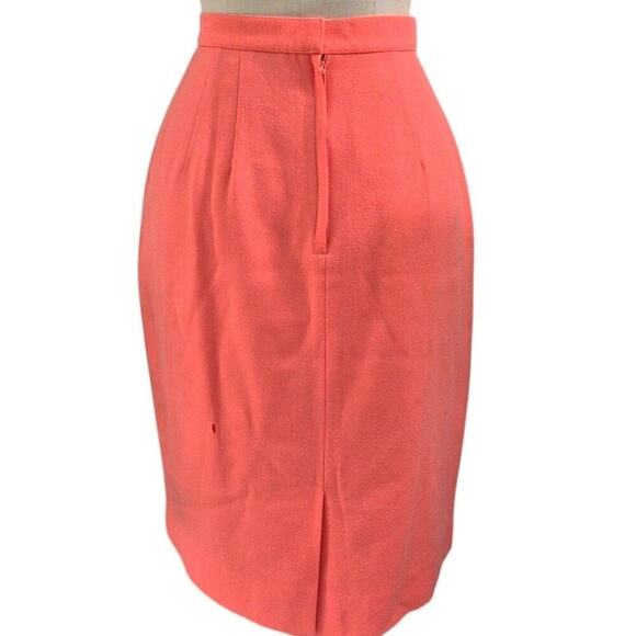 Vtg 80s Mob Wife Magali Collection Orange Wool Skirt Suit Gold Rope Design Sz 8 - Picture 9 of 9